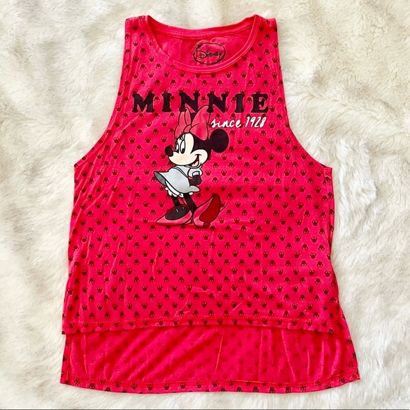 Disney Minnie Mouse Red Graphic Tank Top Size Medium - Picture 1 of 6